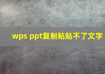 wps ppt复制粘贴不了文字